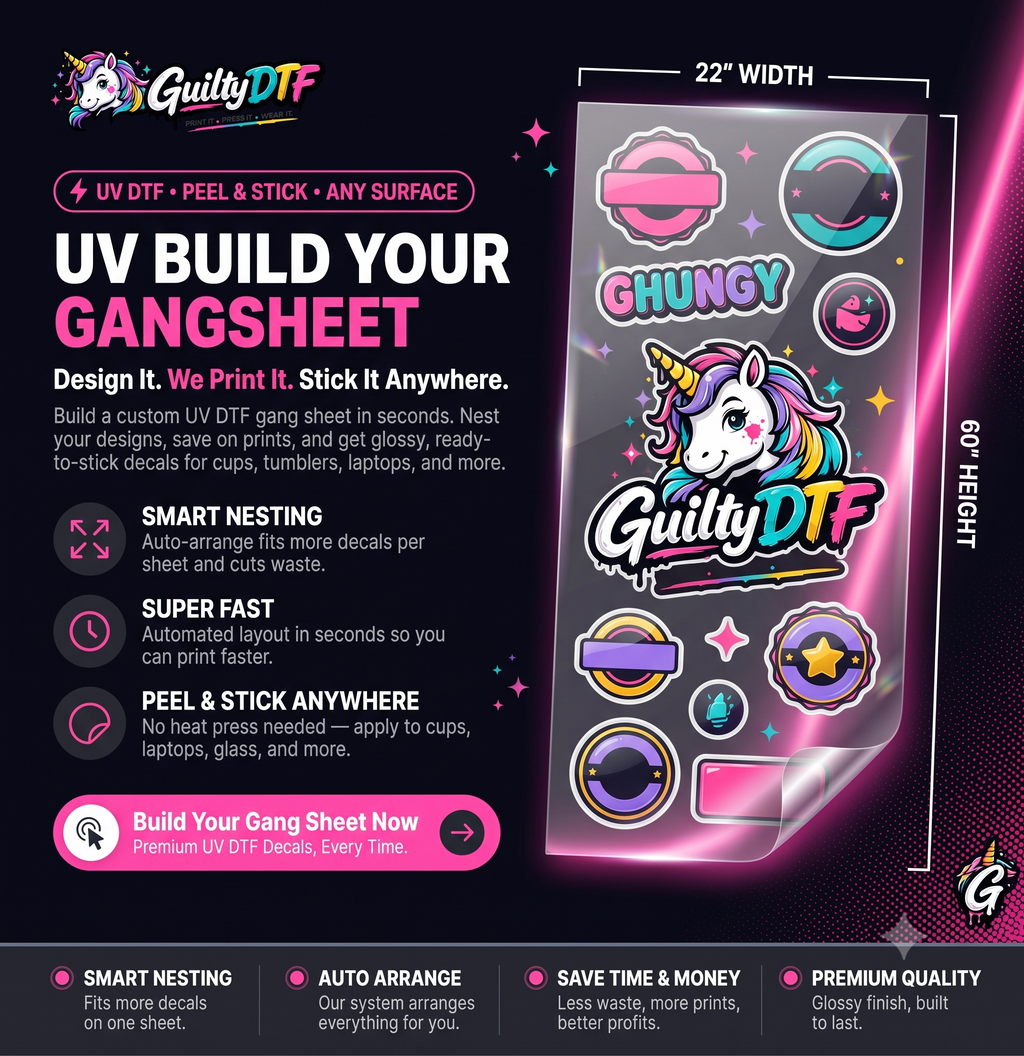 Build UV DTF Gang Sheet